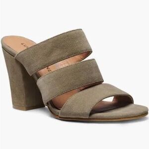 Lucky Brand brown suede leather soft chunk heels 8.5 M